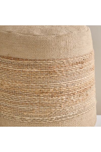 Home Box Terran Jute Band Pouf - 40x40x40 cm