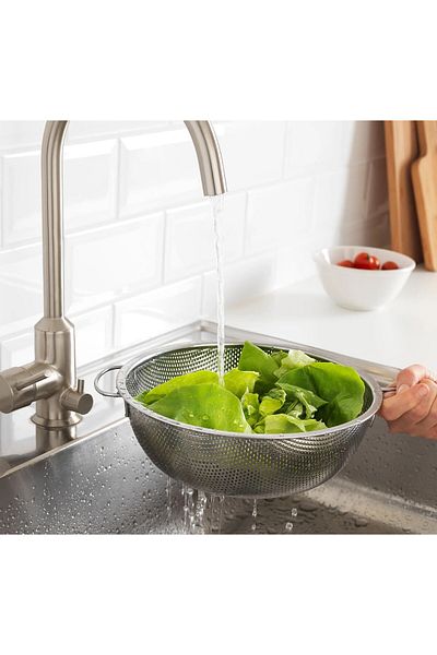 IKEA Large Strainer with Handle Diameter 25 cm Ikea Kitchen Strainer Stainless Steel Sieve Metal