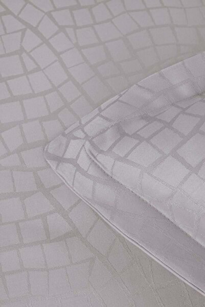 Altınbaşak Adelya Jacquard Satin Double Duvet Cover Gray (6 Pieces)