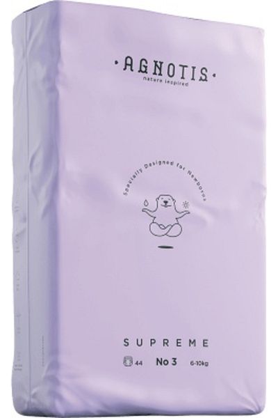 OEM Scutece hipoalergenice Supreme Agnotis, marimea nr. 3, 6-10 kg, 44 bucati