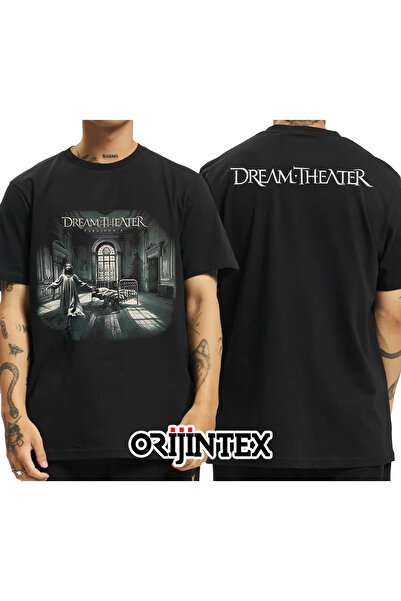 orijintex تيشيرت أسود للجنسين مطبوع من Dream Theatre Parasomnia من الأمام والخلف