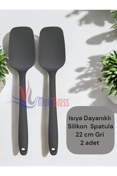 Multiamo Heat Resistant Silicone Gray Spatula 2 Pieces
