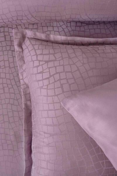 Altınbaşak Adelya Jacquard Satin Double Duvet Cover Set Lilac (6 Pieces)