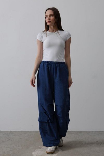 MRA Fashion Parachute Cargo Pants - Navy Blue
