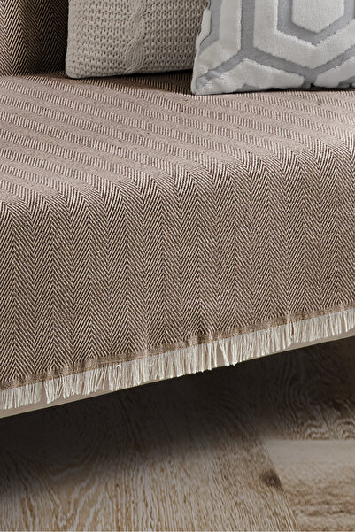 LADYNİL Cotton Caşmak Sofa Cover 180X300 cm Brown