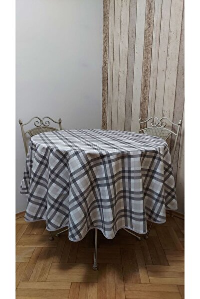 gonk Round, Plaid, Duck (Liquid Pusher, Stain Proof) Fabric, Tablecloth