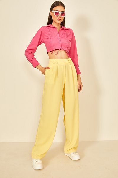 EYYE Cămașă de damă Crop fucsia