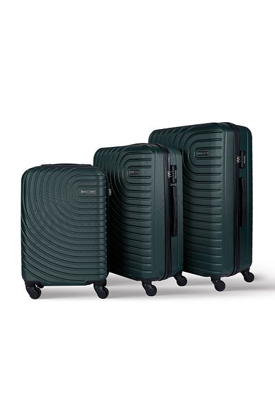 PARAJOHN Lightweight Travel Luggage Trolley Set 3 Pcs ABS -Army Green