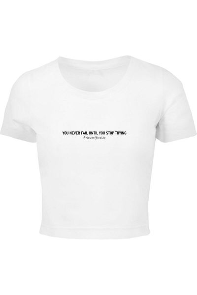 Merchcode Ladies Never Give Up Cropped Tee