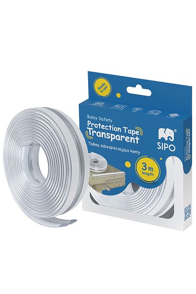 SIPO Edge and border protection tape with adhesive, transparent, SIPO Baby Safety, 3 meters