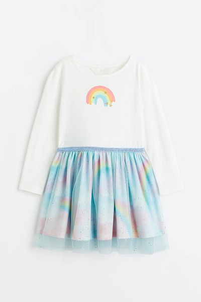Zeyder Kids Girl's Rainbow Patterned Tutu Dress