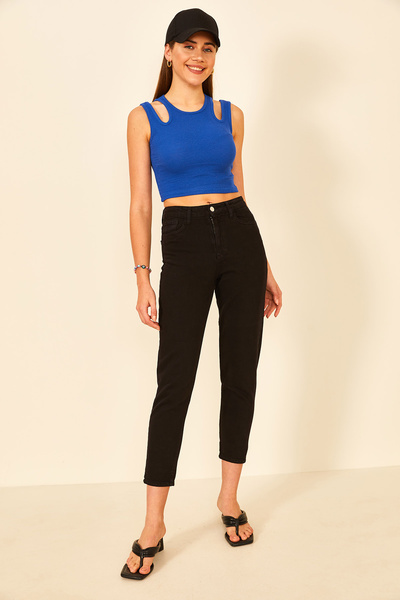 EYYE Сакс Синій Кашкорсе Вікно Детальний Жіночий Атлет