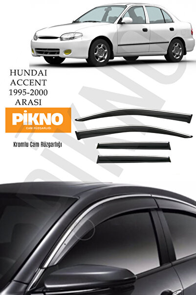 pikno Hyundai Accent 1995-2000 Arası Yumurta Kasa Kromlu Cam Rüzgarlığı 4'lü ...