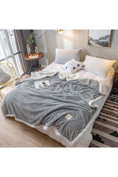Comfy Soft Comfortable Bed Blanket Cotton Grey 150x200cm