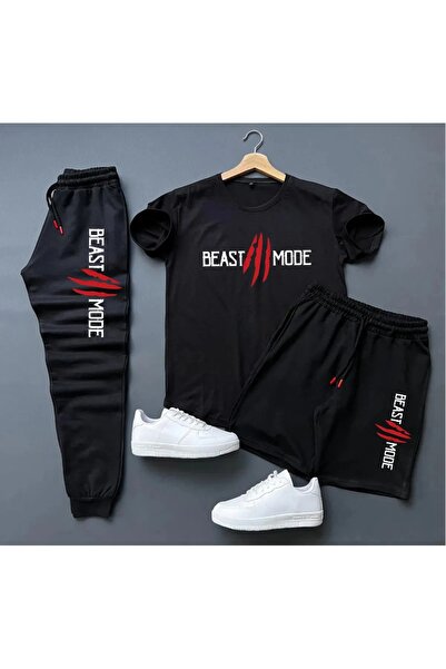 PAVRO بدلة رياضية كبيرة الحجم للرجال - شورت طقم مكون من 3 قطع طقم بدلة رياضية...