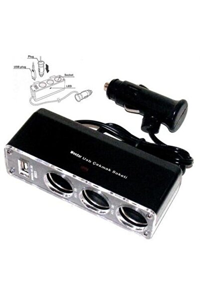 Marka Usb 3 Lü Çakmak Çoklayıcı Çoğaltıcı Soket Çakmaklık