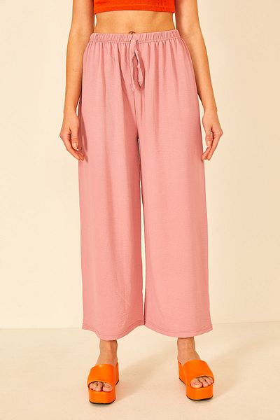 EYYE Rose Color Aerobin Fabric Relaxed Cut Women's Trousers