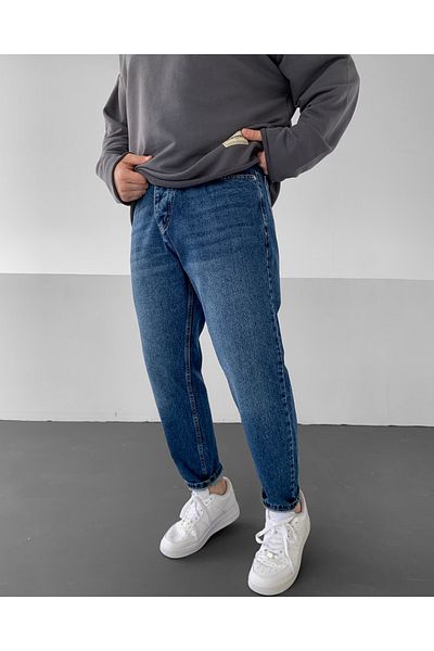NO1 KONSEPT Dark Blue Grinding Boyfriend Pants