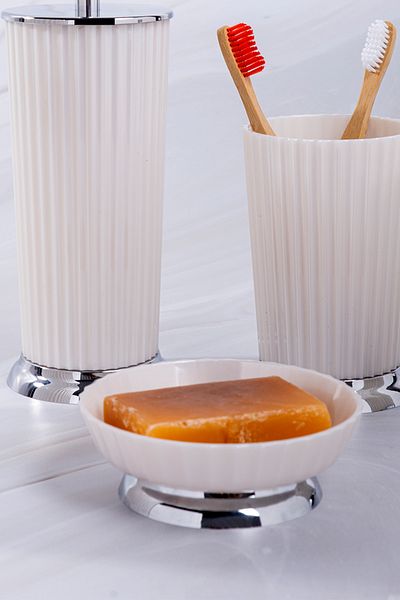 Prima Nova White Nely Solid Soap Dish - Chrome Plated