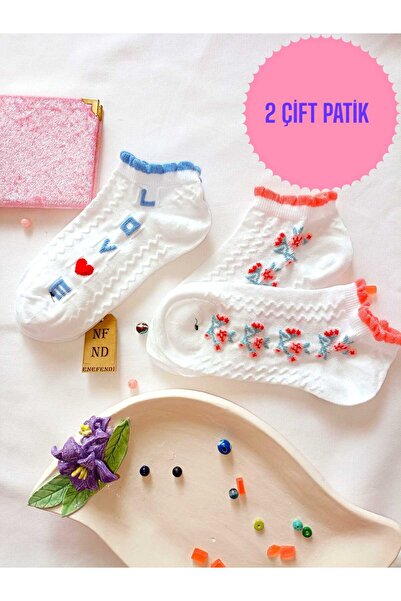 ENEFENDİ 2 чифта чорапи, меки, без шев на пръстите, дамски памучни, къси до г...