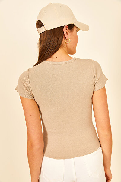 EYYE Stone Color Striped Crop Women's Tank Top