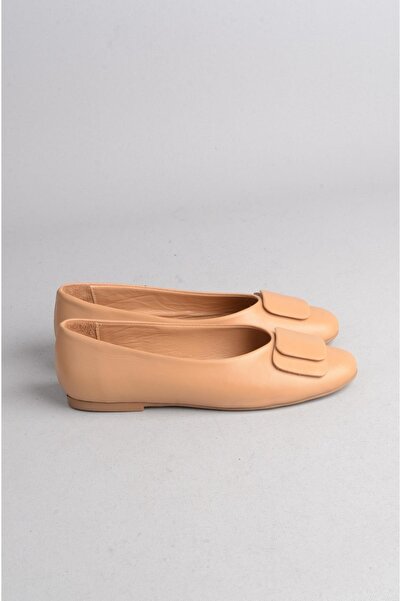 SEÇ KUNDURA Dámské baleríny z pravé kůže - Karamelová SEÇ 8156
