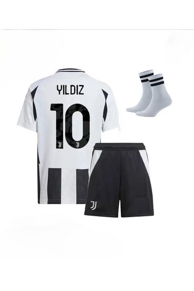 FOLKLORİST Juventus 10 Kenan Yildiz - New Season Children's Football Jersey 3-Piece Set