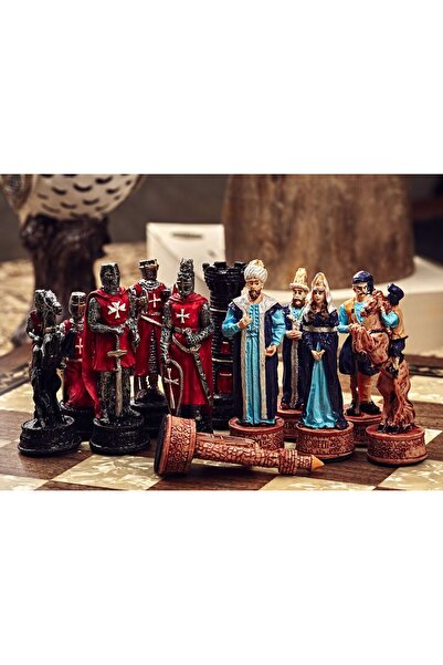 MAGNETDEPO Osmanlı - Haçlı Satranç Takımı (ŞAH 8 CM) – (SADECE FİGÜR)