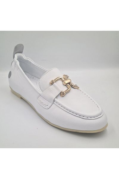 Mammamia D25YA-890 Culoarea albă din piele naturală branț anatomic pentru femei pantofi casual de zi cu zi
