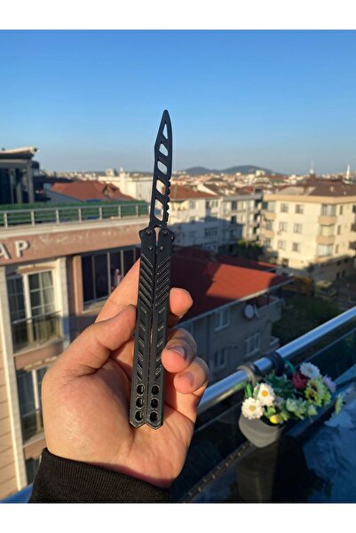 Goplast Premium Kelebek Antrenman Bıçağı Özel Motifli Plastik Siyah Butterfly...