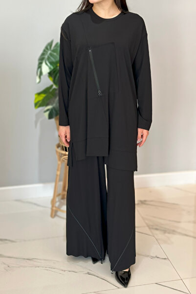 Ceremony Black Bamboo Suit - 5933 Model with Zipper Expandable Legs and Trousers