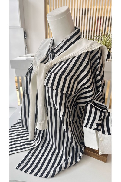 Hatun Atila Cămașă din in cu eșarfă decorativă