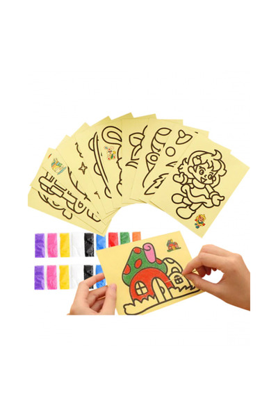 UĞURDAN 20 Adet A5 Boyutunda Kum Boyama Seti ( Erkek-10 Kız-10 Model 1'er Ad.)