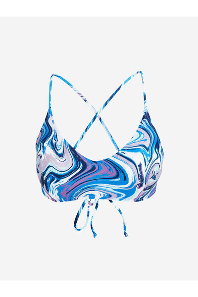 LC Waikiki بيكيني نسائي منقوش باللون الأرجواني مع وسادة قابلة للإزالة