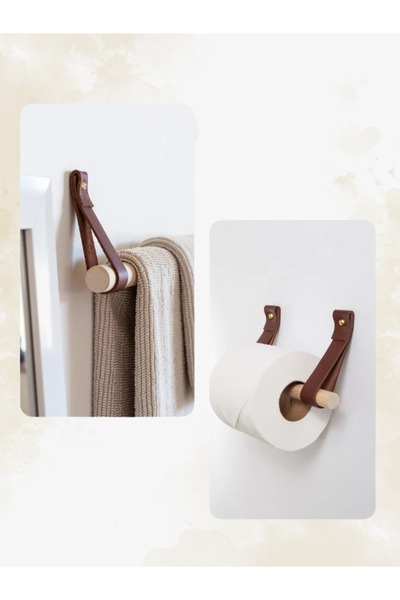 THE SIMPLE STYLE طقم حمام من الجلد الصناعي مكون من قطعتين