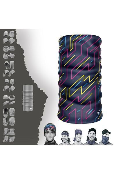 e-Taktik Symmetric Color Extreme Sports Seamless Athlete Neck Collar Bandana Buff Paphos Hair Band