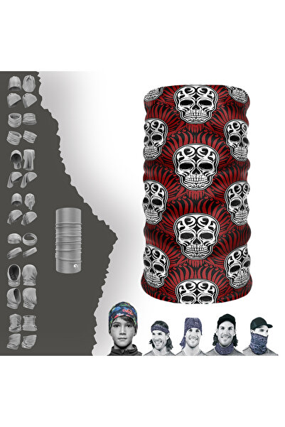e-Taktik Skull Metal Dry Head Buff Baf Maska Bez šavova Tuba Ogrlica Bandana