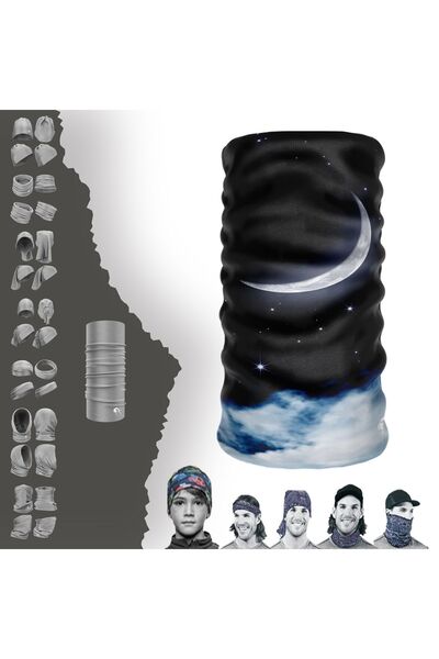e-Taktik Безшовний шарф-труба з малюнком півмісяця і ночі Bandana Buff Baf