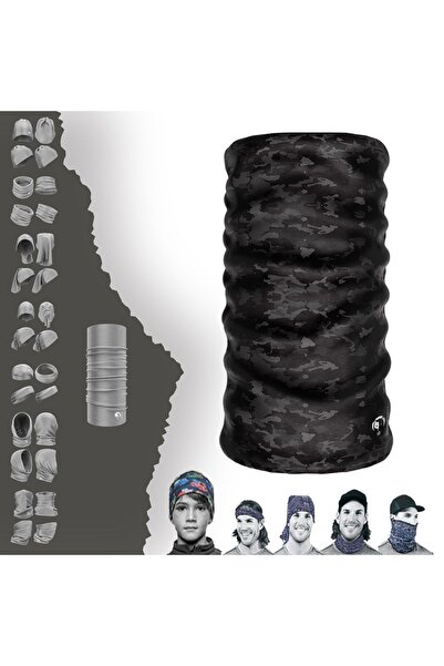 DeBuff Collar التمويه الأسود الأسود التمويه برتقالي باف سلس أنبوب طوق الرقبة باندانا