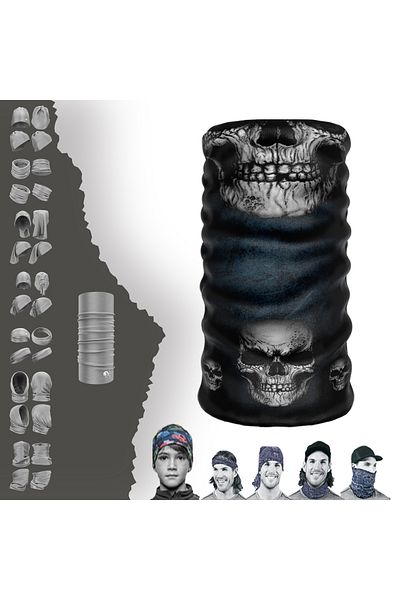 e-Taktik Skull Web Buff Buff Seamless Tube Neck Collar Bandana
