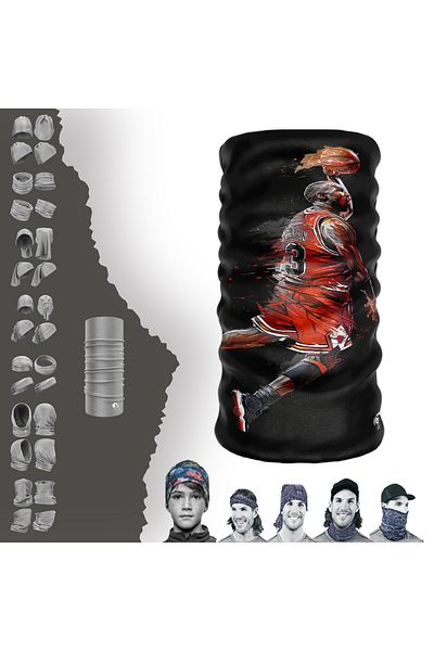 e-Taktik Basketball Themed Seamless Tube Neck Collar Bandana Hair Band