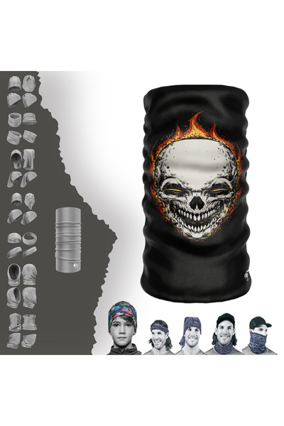 e-Taktik Skull Themed Seamless Tube Neck Collar Bandana Hair Band