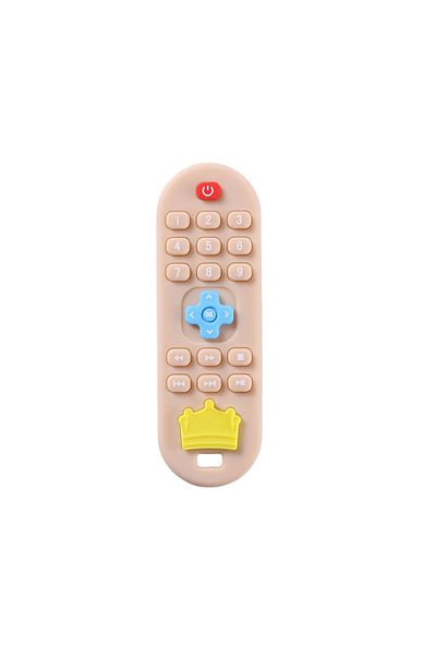 Choice beige Baby Silicone Remote Control Toy Teether Baby Anti Hand Eating Teething Stick Children Toys Ca