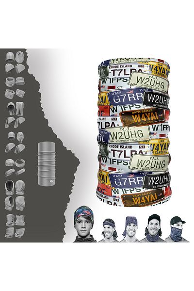 e-Taktik Classic Plate Pattern Seamless Tube Neck Collar Bandana Buff Baf Mask Hair Band Buckle