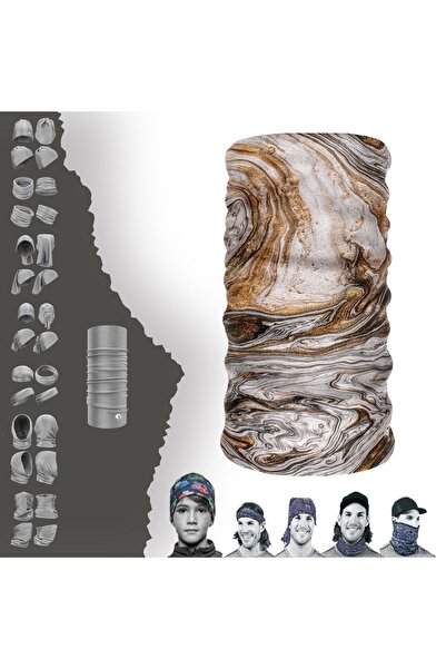 e-Taktik Мистецтво ебру Безшовний шарф-хомут з пустельним візерунком Бандана Баф Стрічка для волосся