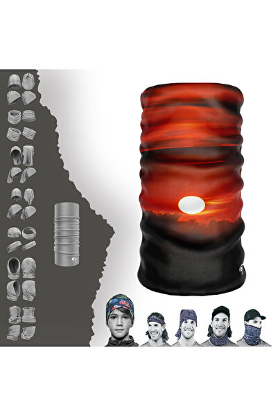 e-Taktik Μπαντάνα με μοτίβο ηλιοβασιλέματος χωρίς ραφή, με λαιμόκοψη σε σχήμα...