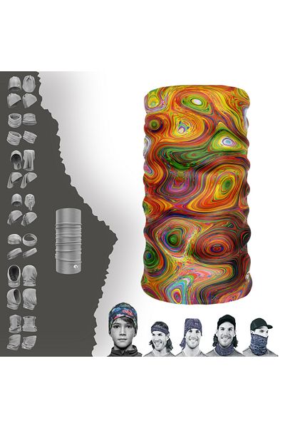 e-Taktik Ebru Art Themed Seamless Tube Neck Collar Buff Buff Bandana Hair Band