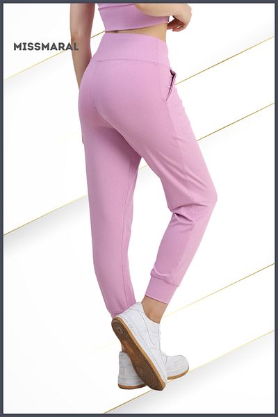 missmaral Jambiere Culoare liliac Jogger cu talie înaltă Potrivire confortabilă Buzunare laterale duble Aspect sportiv Jogger Trend 106103