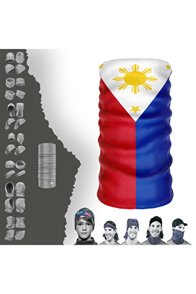 e-Taktik Многофункционална шапка с флаг на Филипините, UV маска за лице, лент...