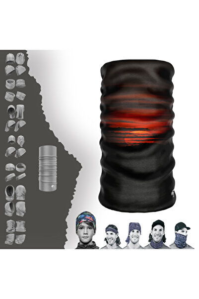 e-Taktik Extreme Gece Uzak Manzara Desenli Boyunluk Bandana Buff Baf